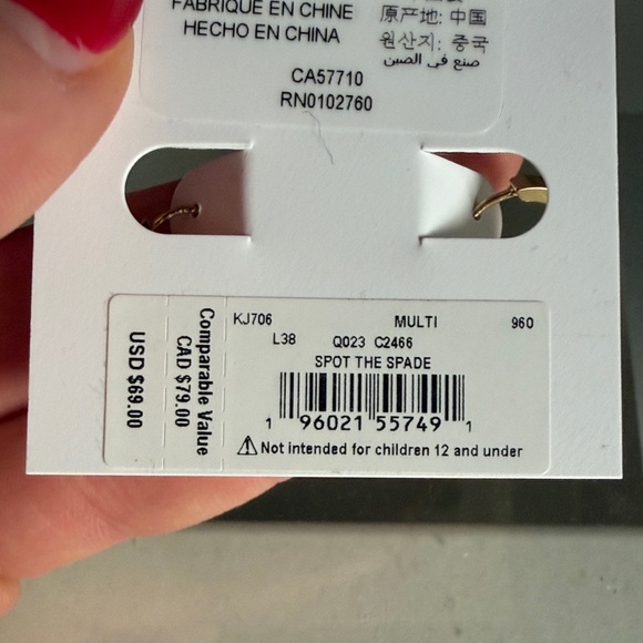 Kate Spade Gold Earrings with Colorful Accents - Picture 6 of 6